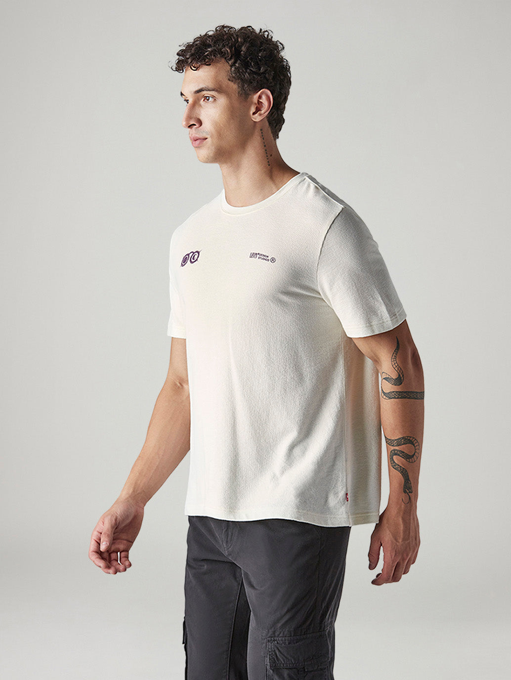 Men's Graphic Print Regular Fit Jersey T-Shirt - Side View