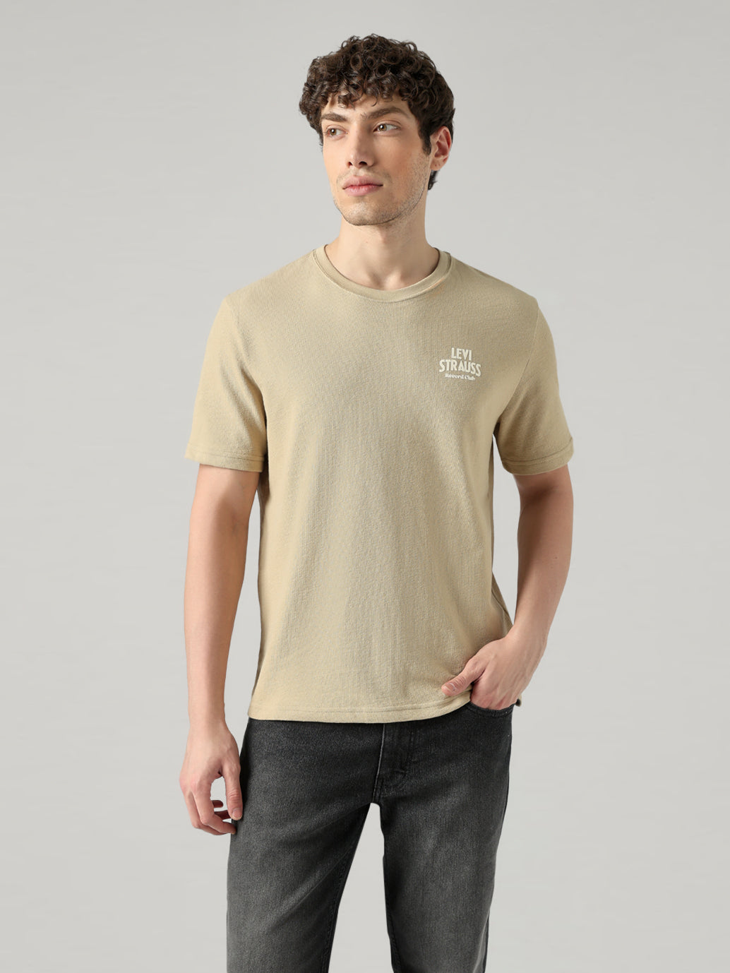 Men's Solid Regular Fit T-Shirt - Front View