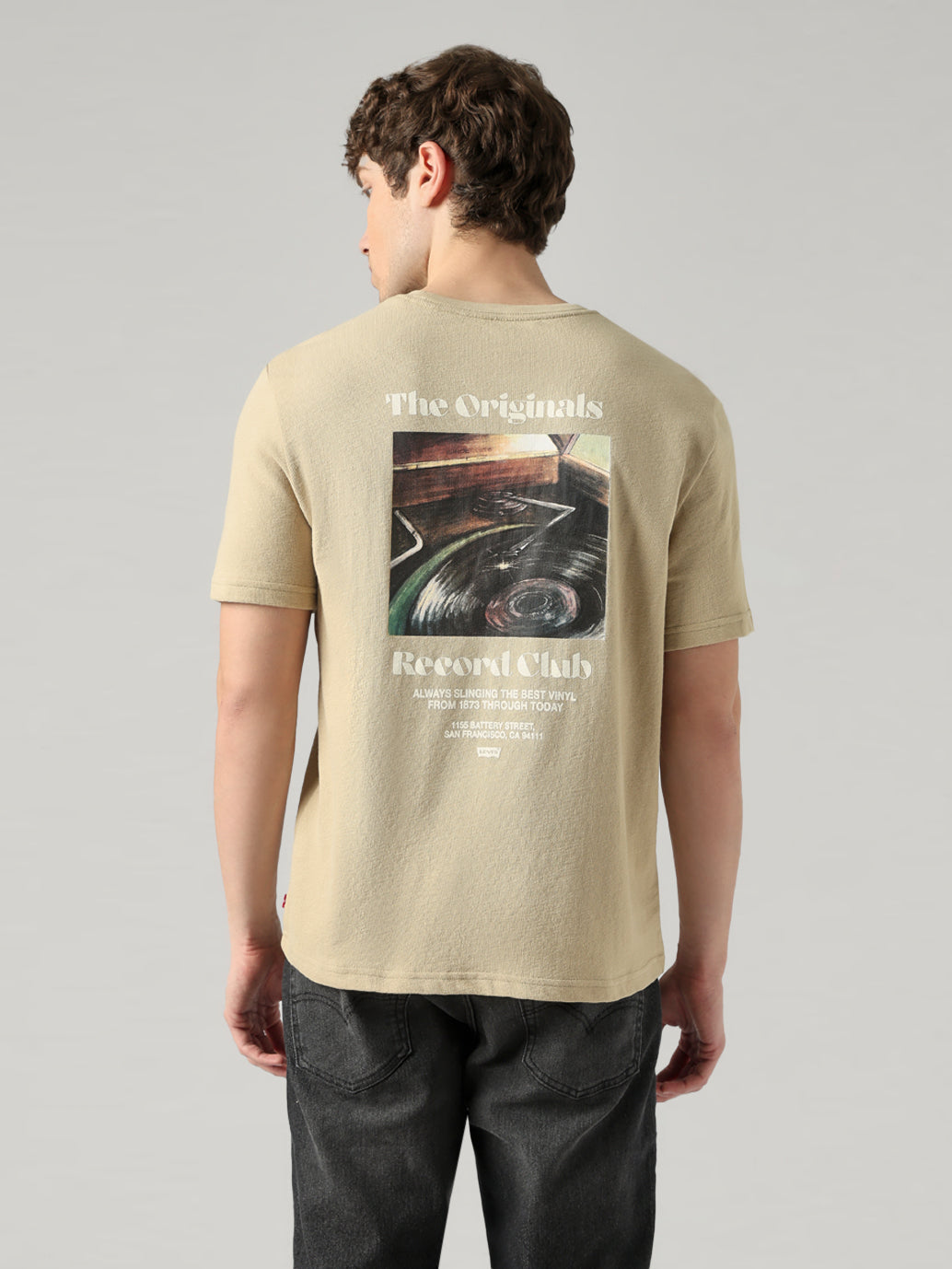 Men's Solid Regular Fit T-Shirt - Back View