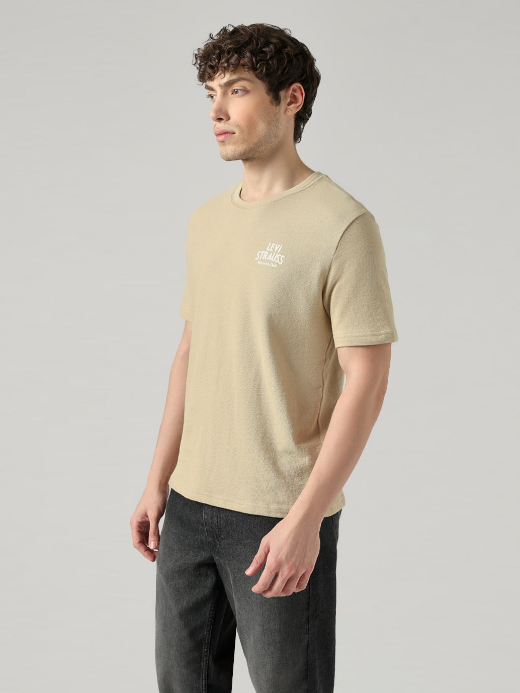 Men's Solid Regular Fit T-Shirt - Side View