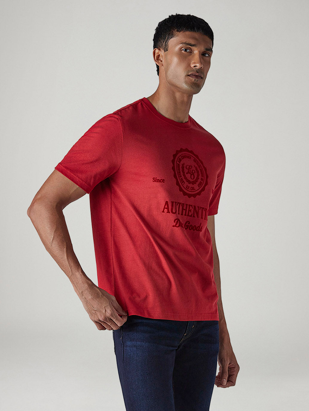 Men's Graphic Print Regular Fit Jersey T-Shirt - Side View
