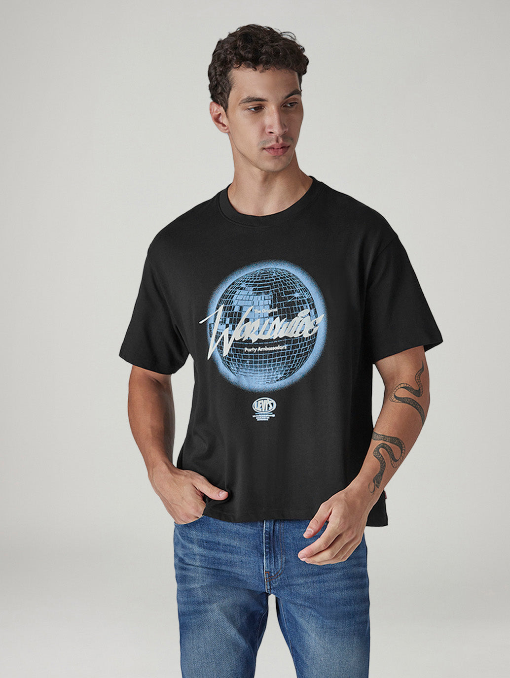 Men's Graphic Print Regular Fit T-Shirt - Front View