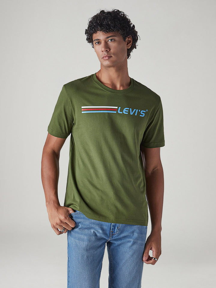 Men's Logo Printed Regular Fit T-Shirt