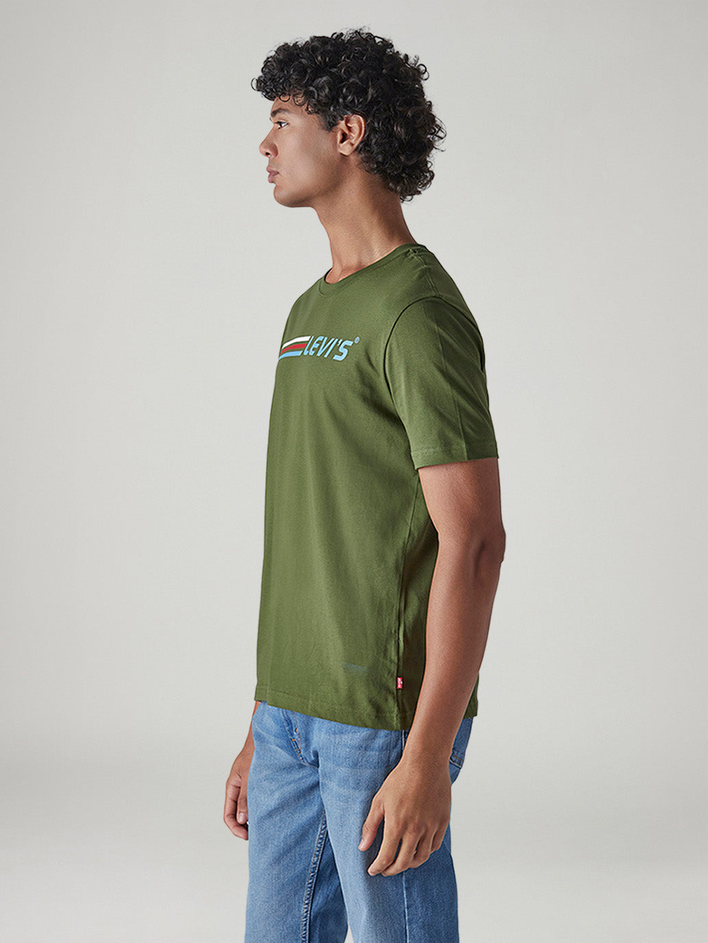 Men's Logo Printed Regular Fit T-Shirt - Side View