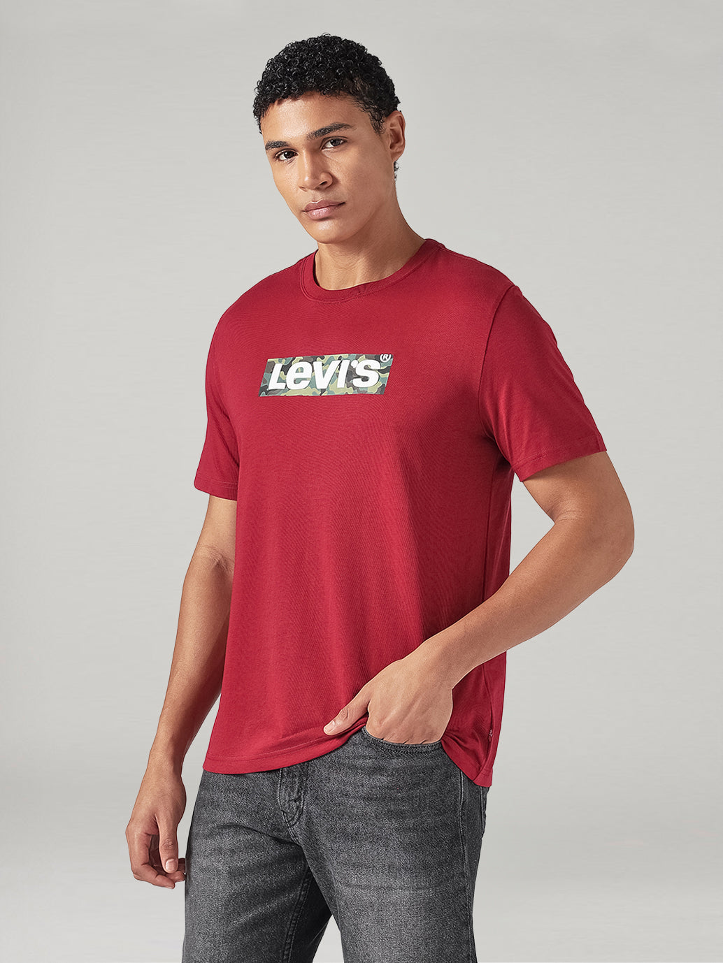 Men's Solid Regular Fit Jersey T-Shirt - Side View
