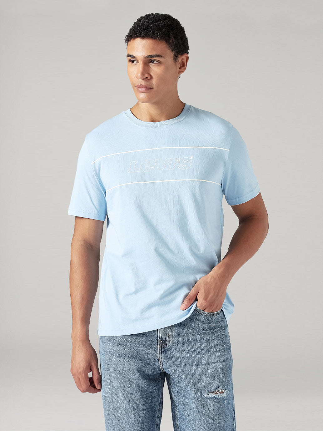 Men's Solid Regular Fit Jersey T-Shirt - Front View
