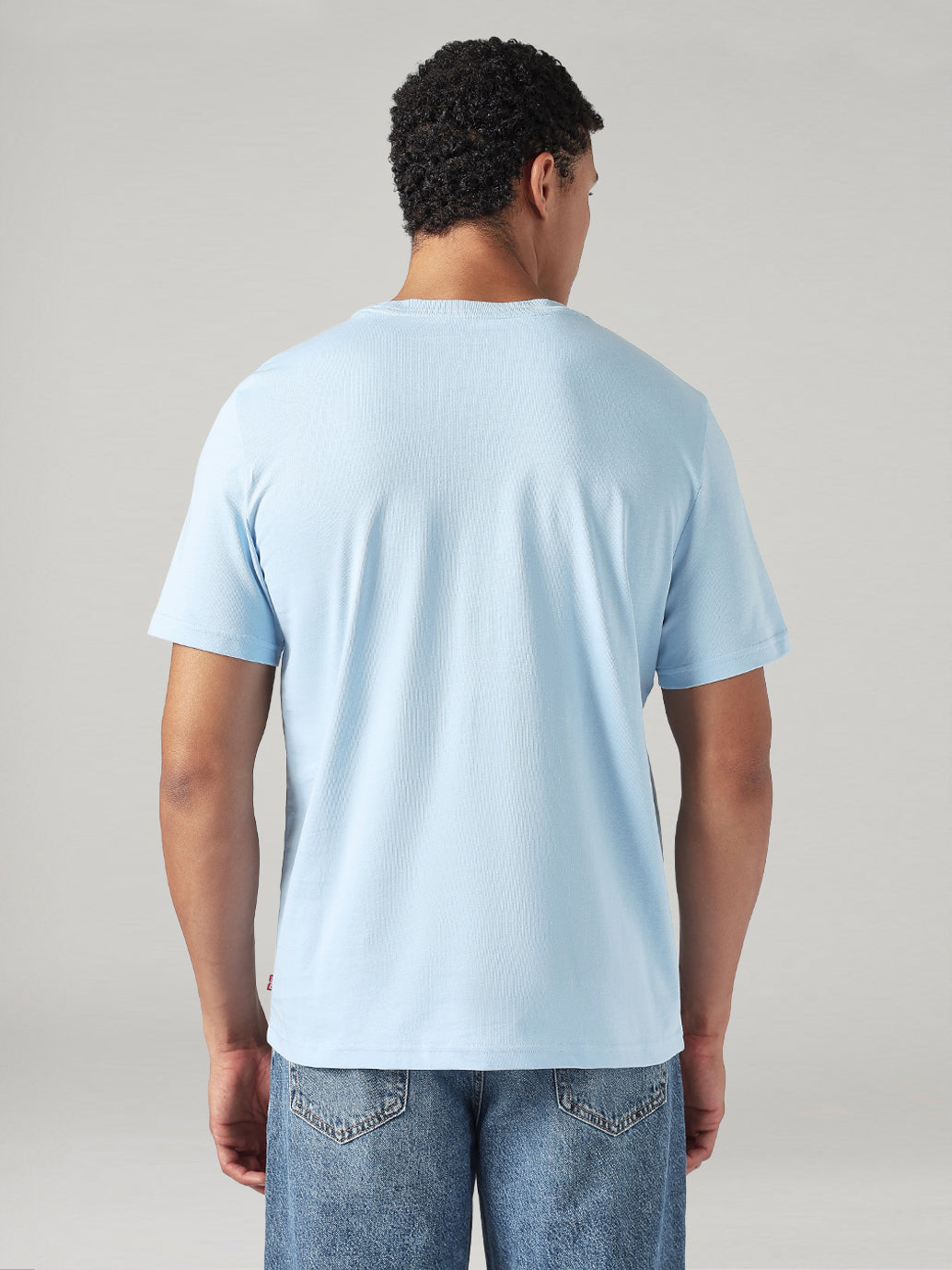 Men's Solid Regular Fit Jersey T-Shirt - Back View