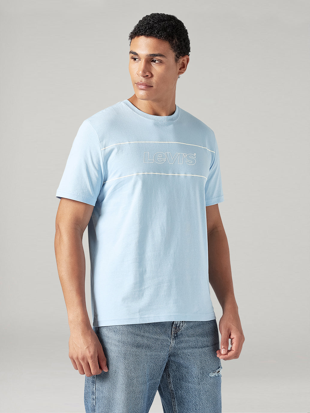 Men's Solid Regular Fit Jersey T-Shirt - Side View