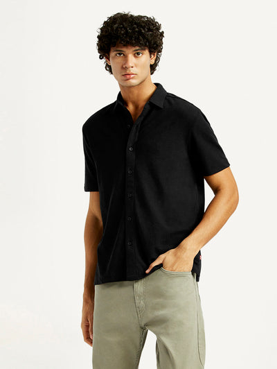 Men's Textured Slim Fit Knit Shirt-image-37