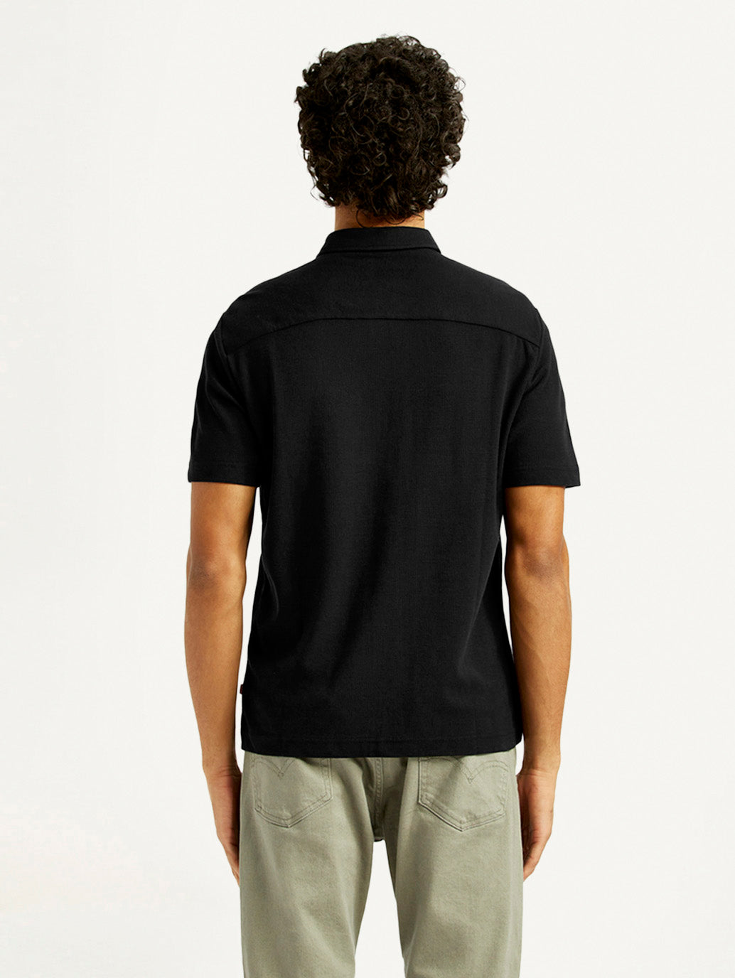 Men's Textured Slim Fit Knit Shirt - Back View
