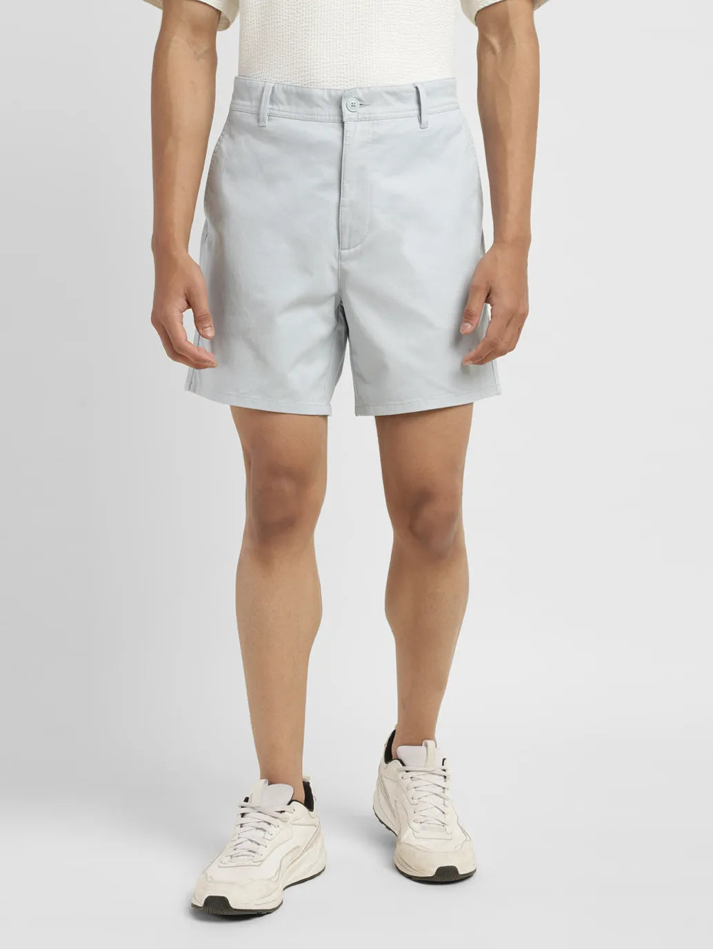 Men's White Regular Fit Shorts