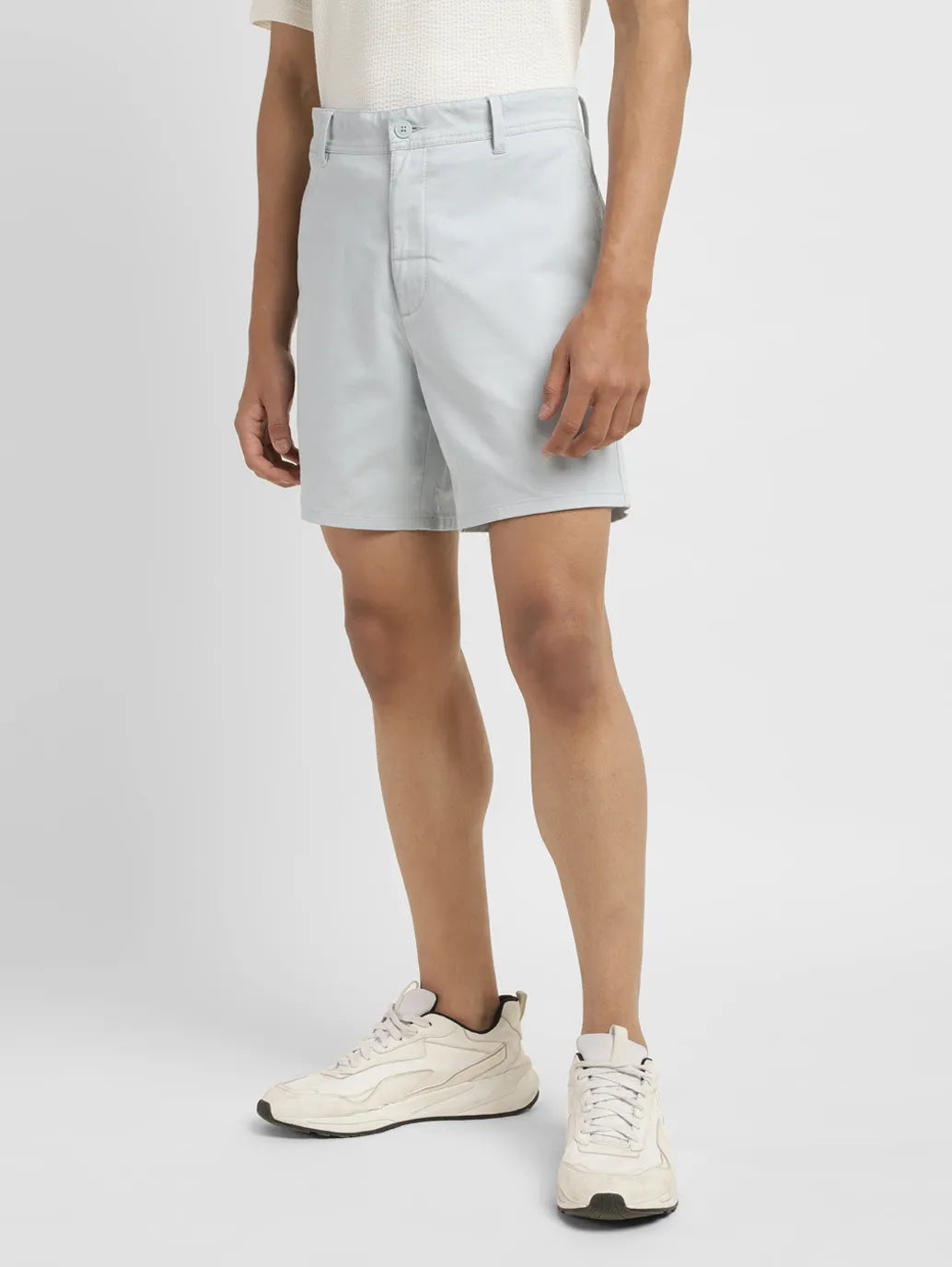 Men's White Regular Fit Shorts