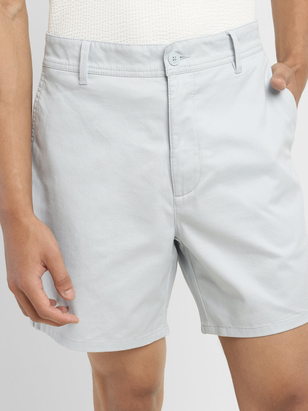 Men's White Regular Fit Shorts