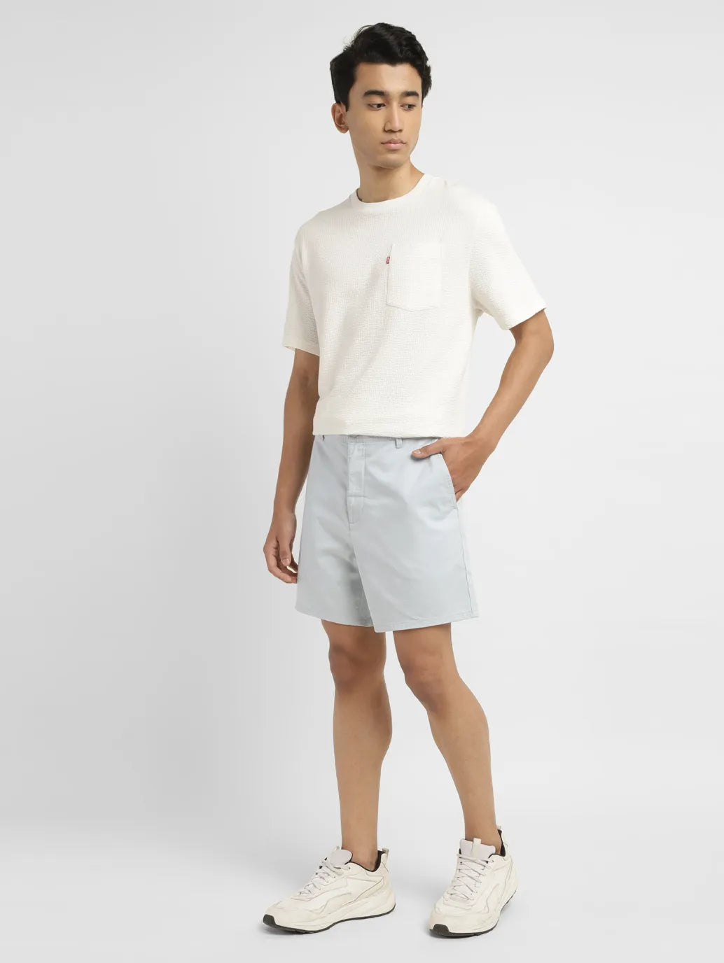 Men's White Regular Fit Shorts