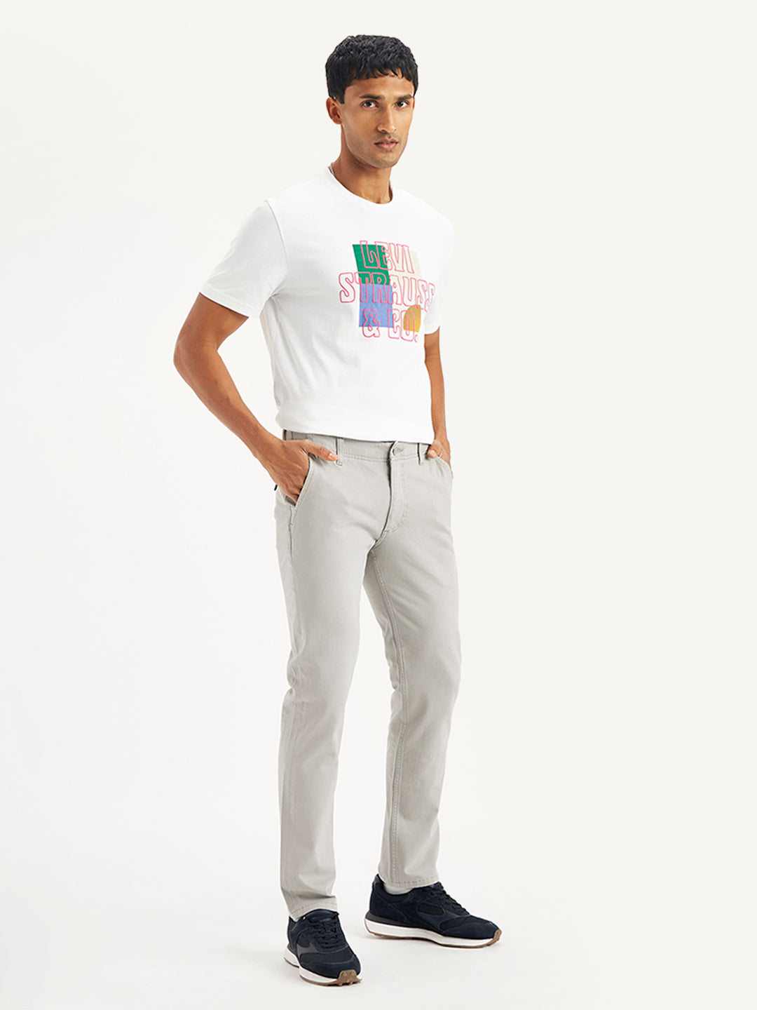 Men's Grey Slim Fit Chinos