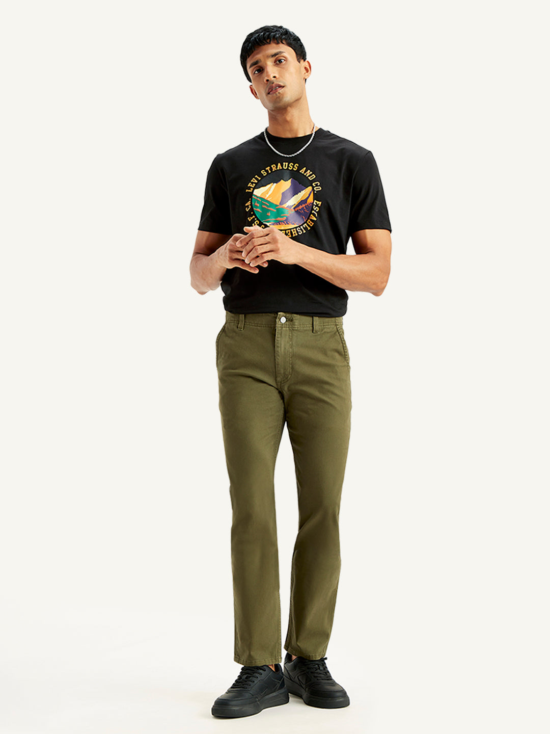 Men's Olive Slim Fit Chinos