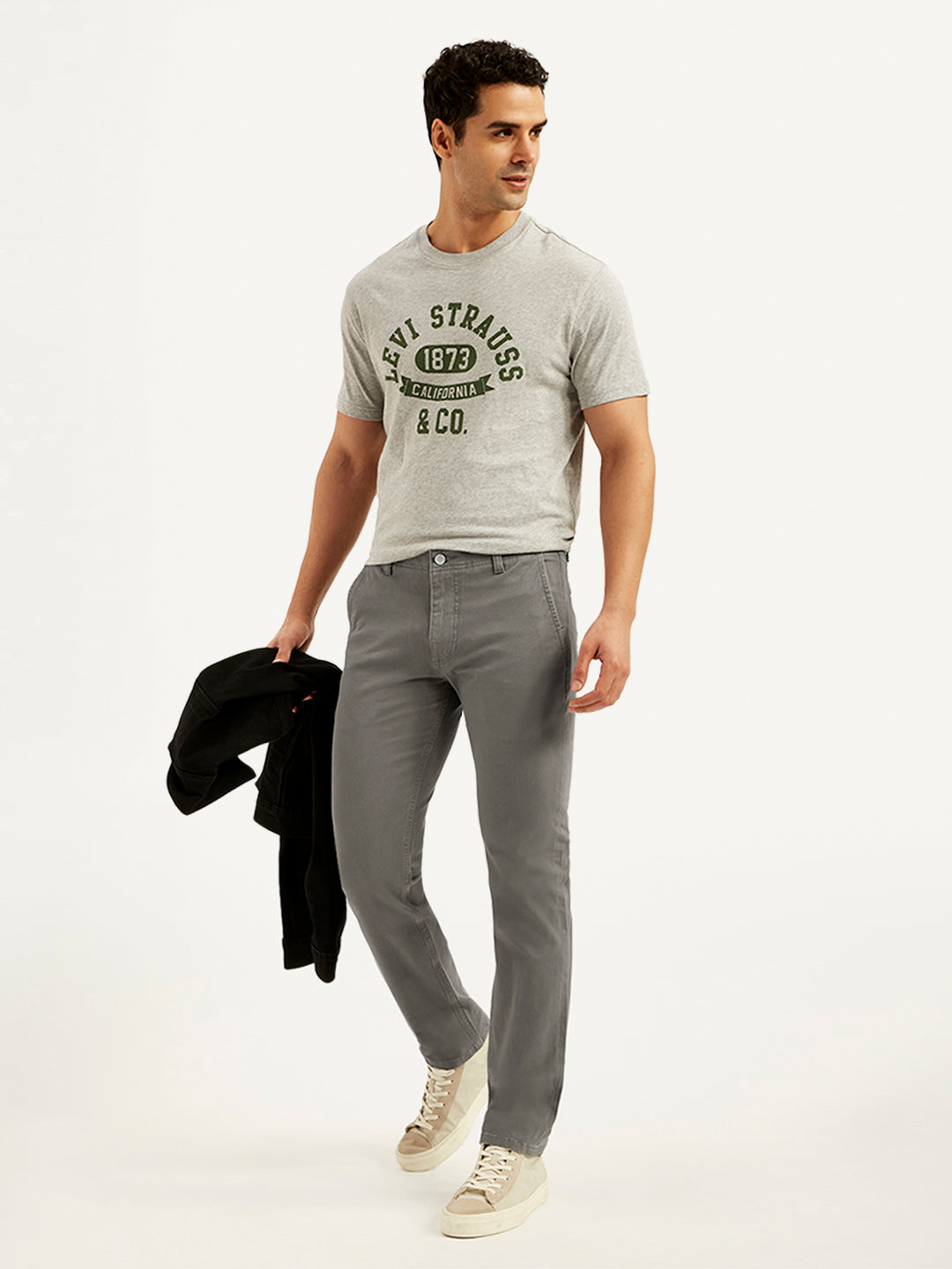 Men's Grey Slim Fit Chinos