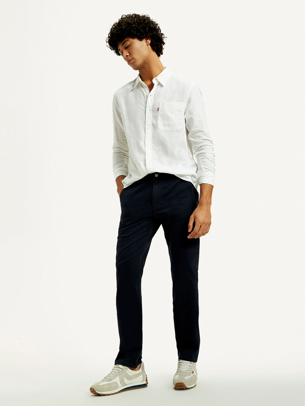 Men's 511 Navy Blue Slim Fit Mid Rise Chinos - Elevated View