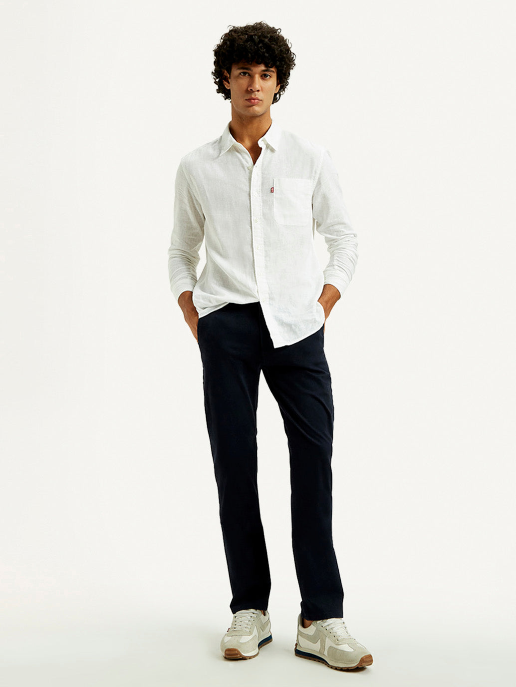 Men's 511 Navy Blue Slim Fit Mid Rise Chinos - Styleshot View