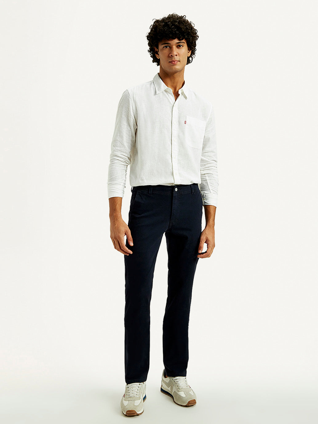 Men's 511 Navy Blue Slim Fit Mid Rise Chinos - Front View