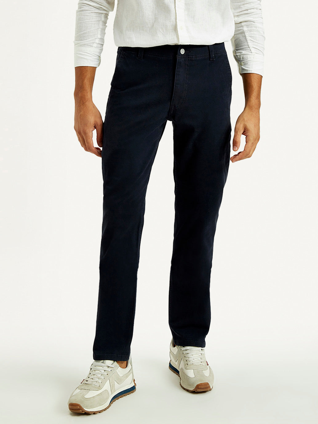 Men's 511 Navy Blue Slim Fit Mid Rise Chinos - Front View