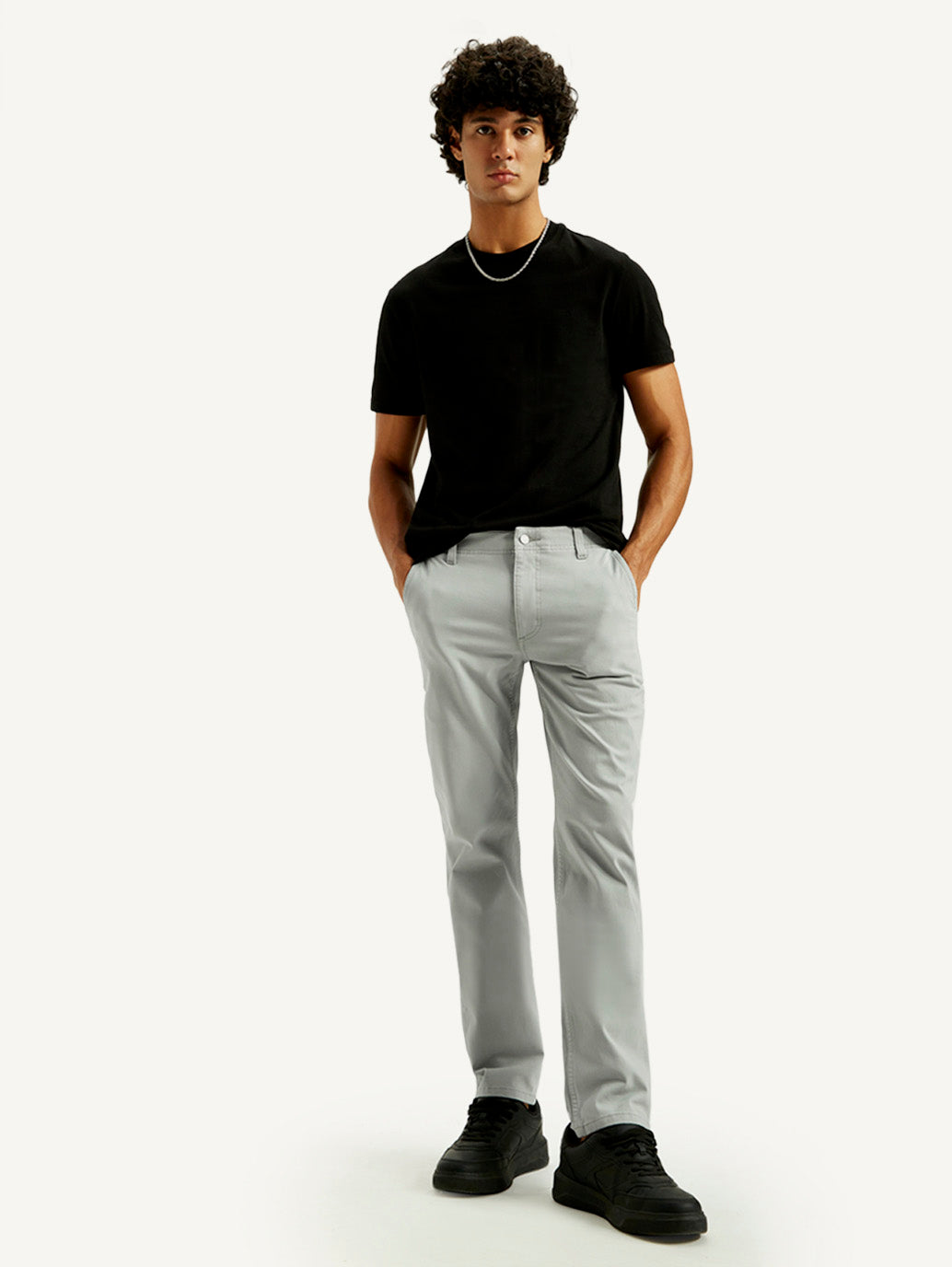 Men's 511 Grey Slim Fit Mid Rise Chinos - Elevated View