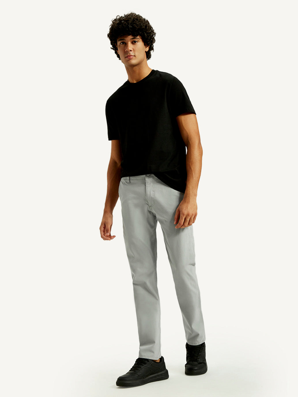 Men's 511 Grey Slim Fit Mid Rise Chinos - Styleshot View