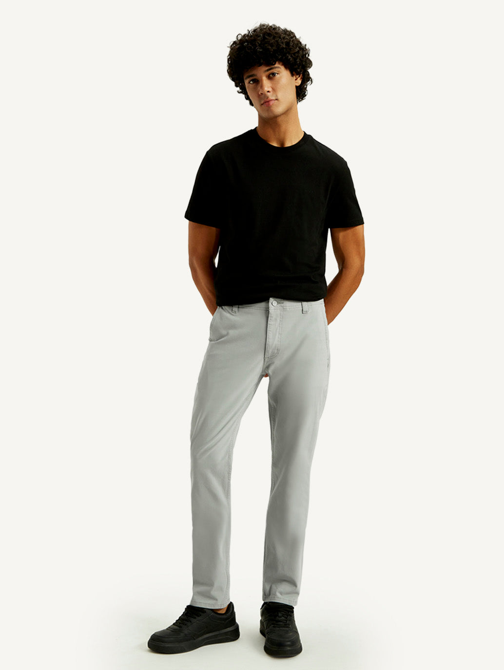 Men's 511 Grey Slim Fit Mid Rise Chinos - Front View