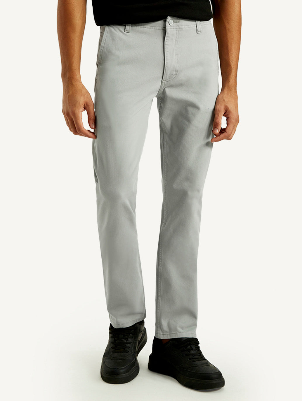 Men's 511 Grey Slim Fit Mid Rise Chinos - Front View
