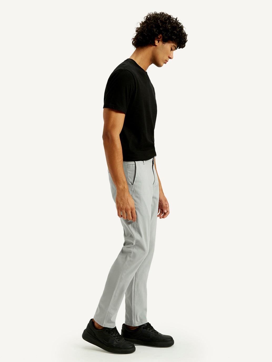Men's 511 Grey Slim Fit Mid Rise Chinos - Side View