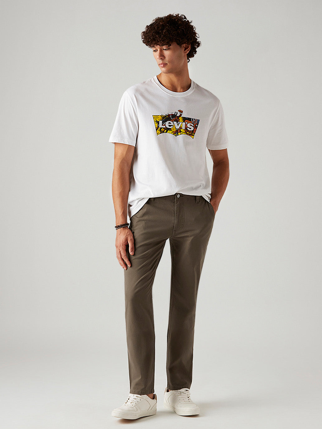 Men's 511 Taupe Slim Fit Hyper Stretch Chinos - Styleshot View
