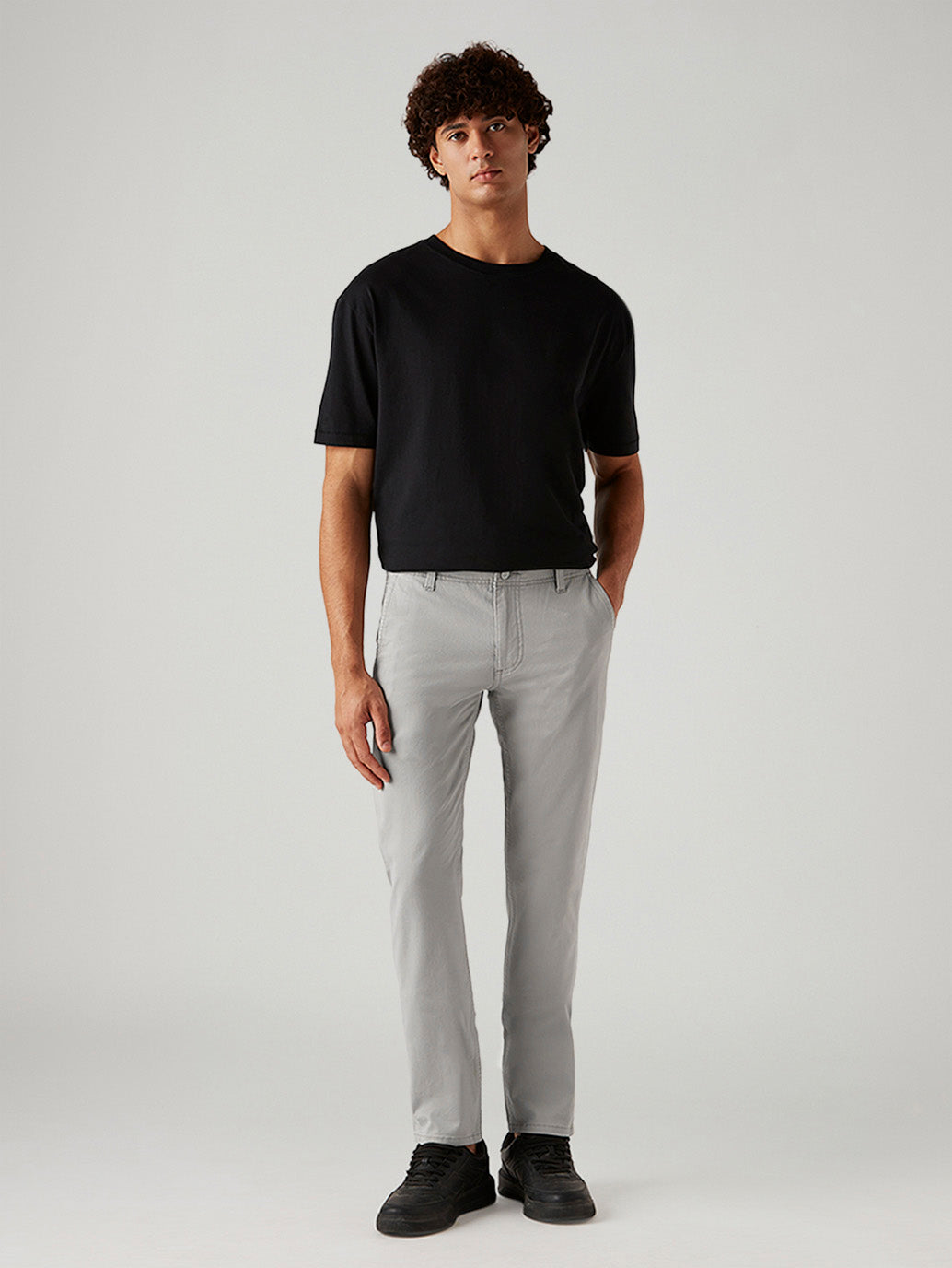 Men's 511 Light Grey Slim Fit Hyper Stretch Chinos - Front View