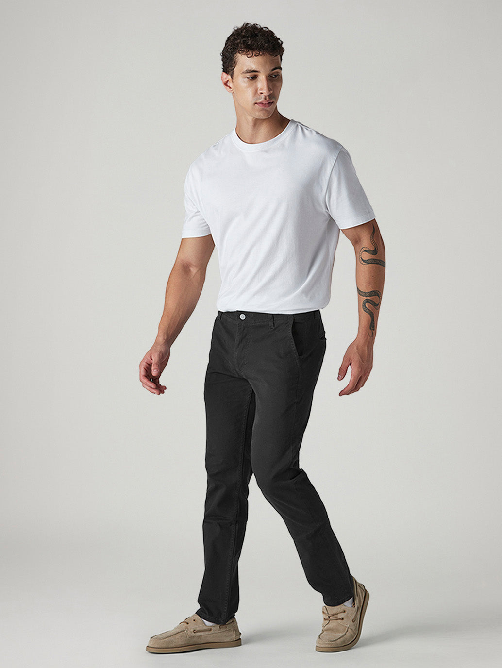 Men's 511 Black Slim Fit Mid Rise Chinos - Side View