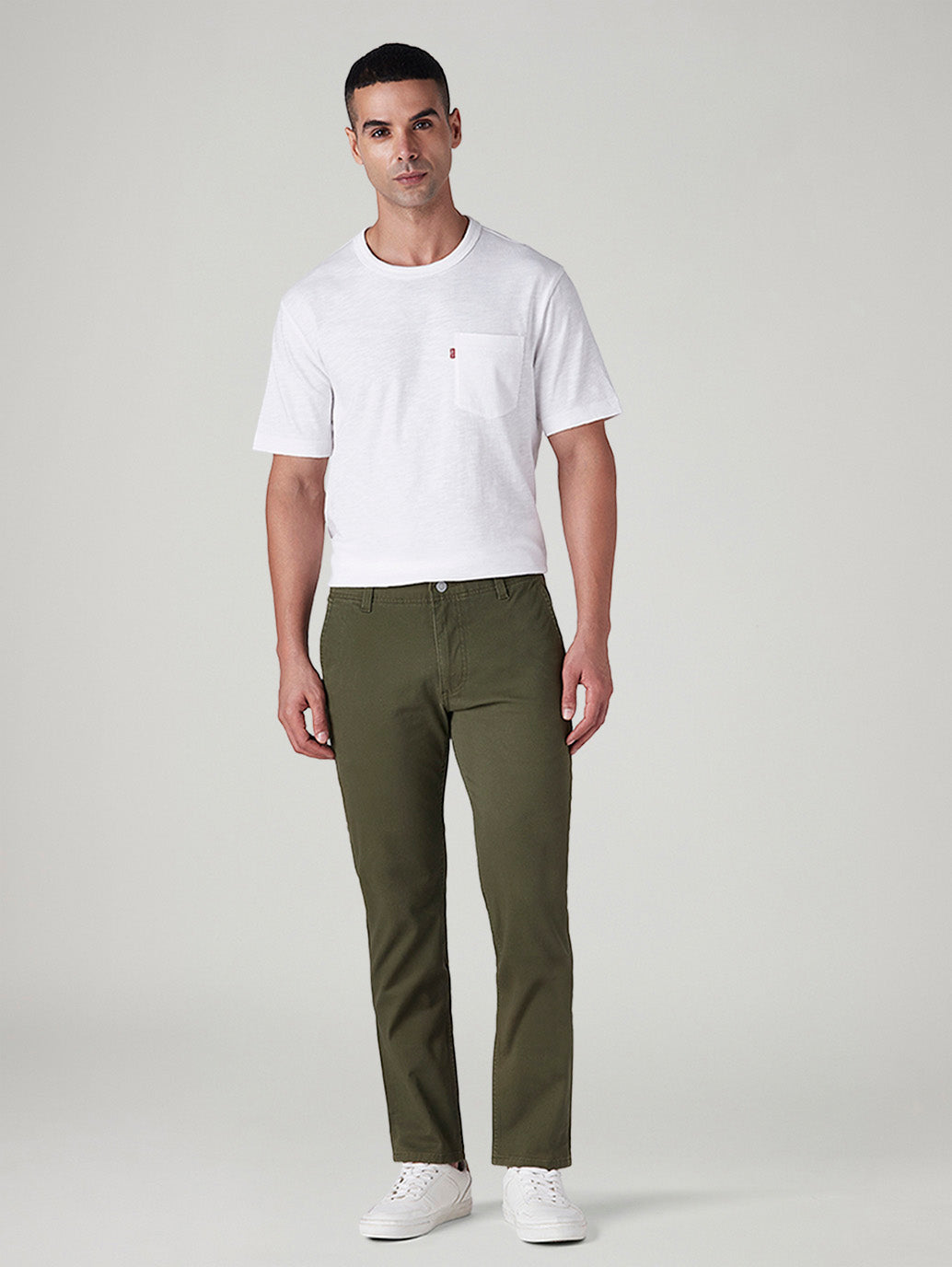 Men's 511 Olive Slim Fit Mid Rise Hyper Stretch Chinos - Front View