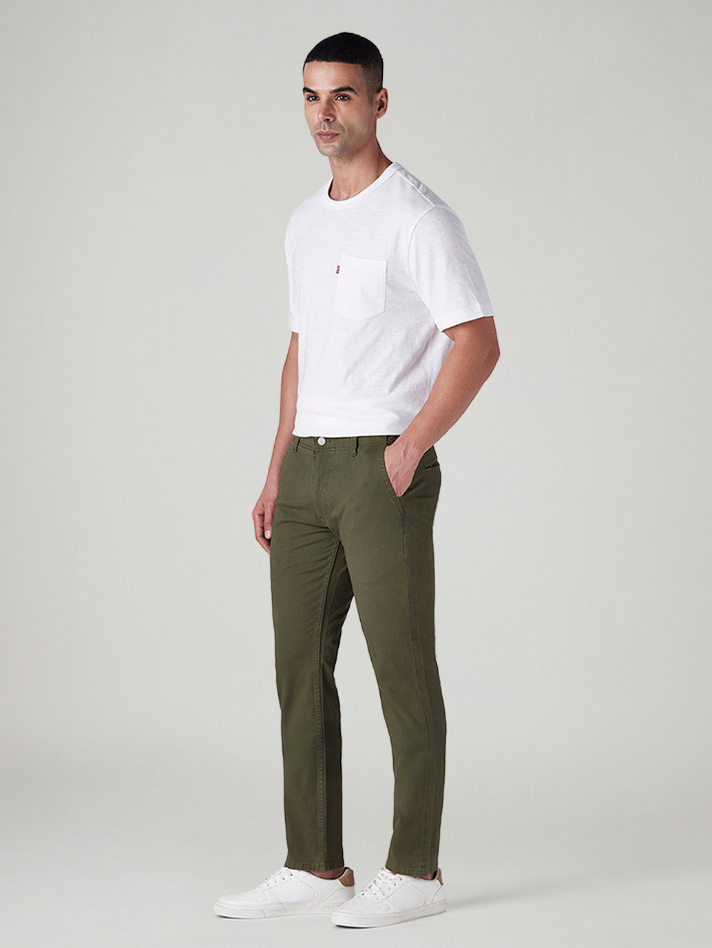 Men's 511 Olive Slim Fit Mid Rise Hyper Stretch Chinos - Side View