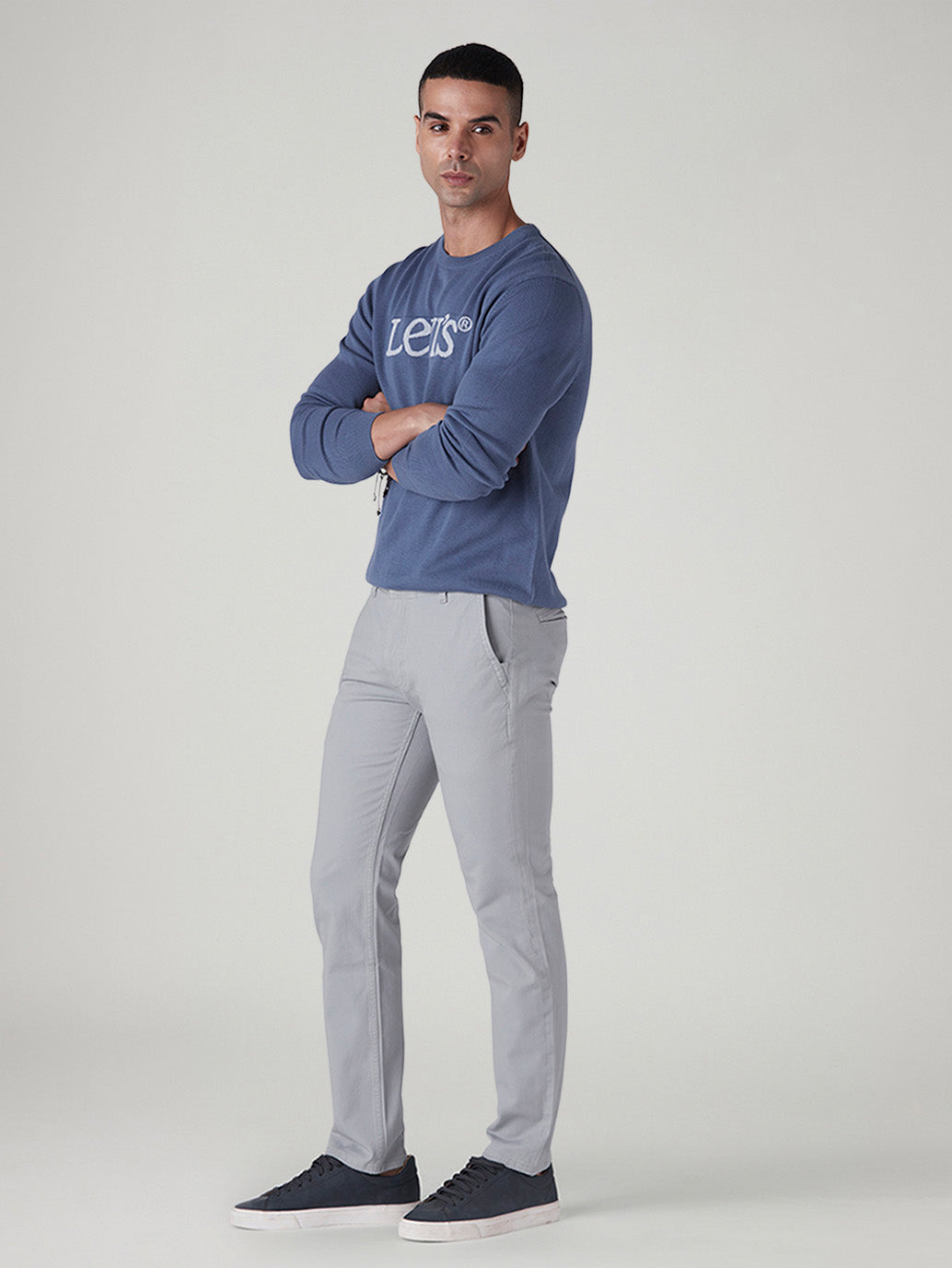 Men's 511 Grey Slim Fit Mid Rise Hyper Stretch Chinos - Side View