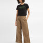 Women's High Rise Tan Wide Leg Trousers