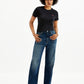 Women's High Rise Ribcage Straight Blue Jeans