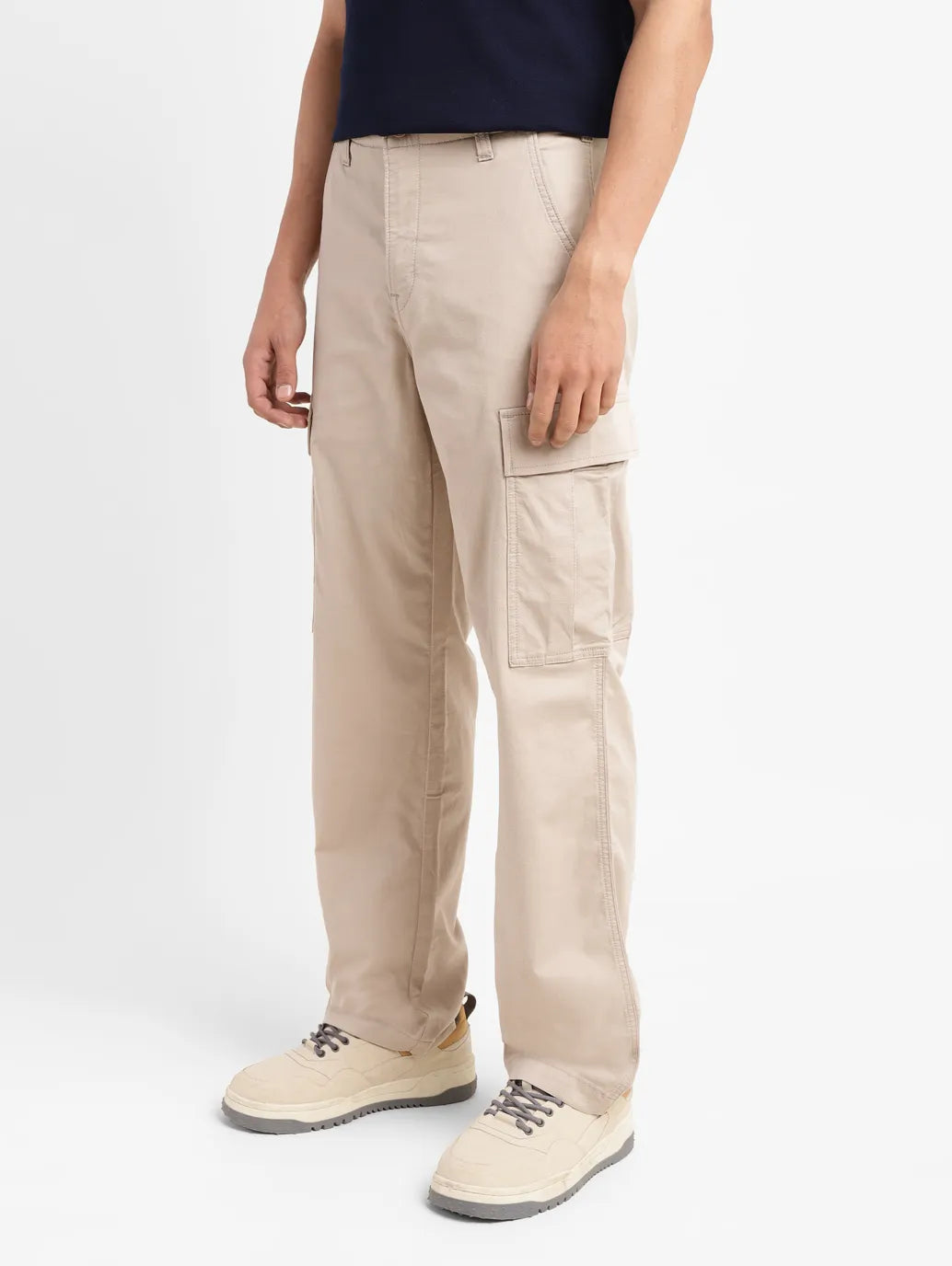 Men's Beige Regular Fit Cargo