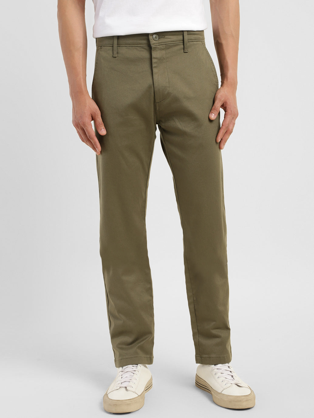 Men's Olive Slim Tapered Fit Chinos