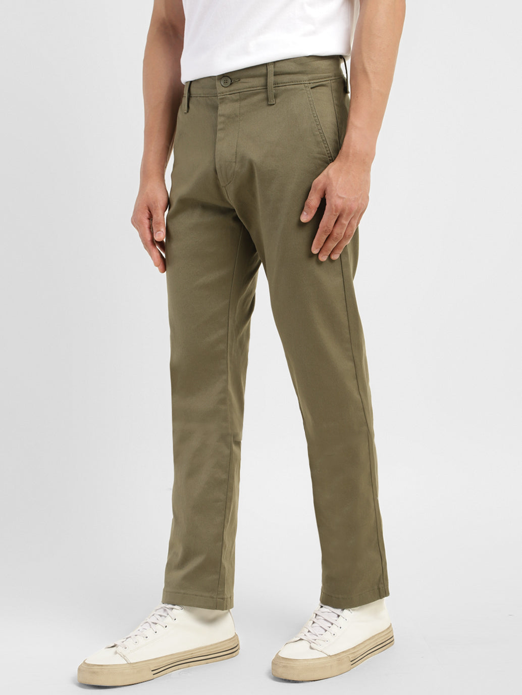 Men's Olive Slim Tapered Fit Chinos