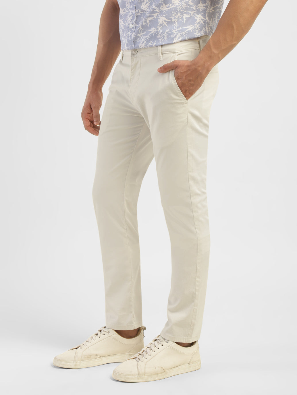 Men's Beige Slim Fit Chinos