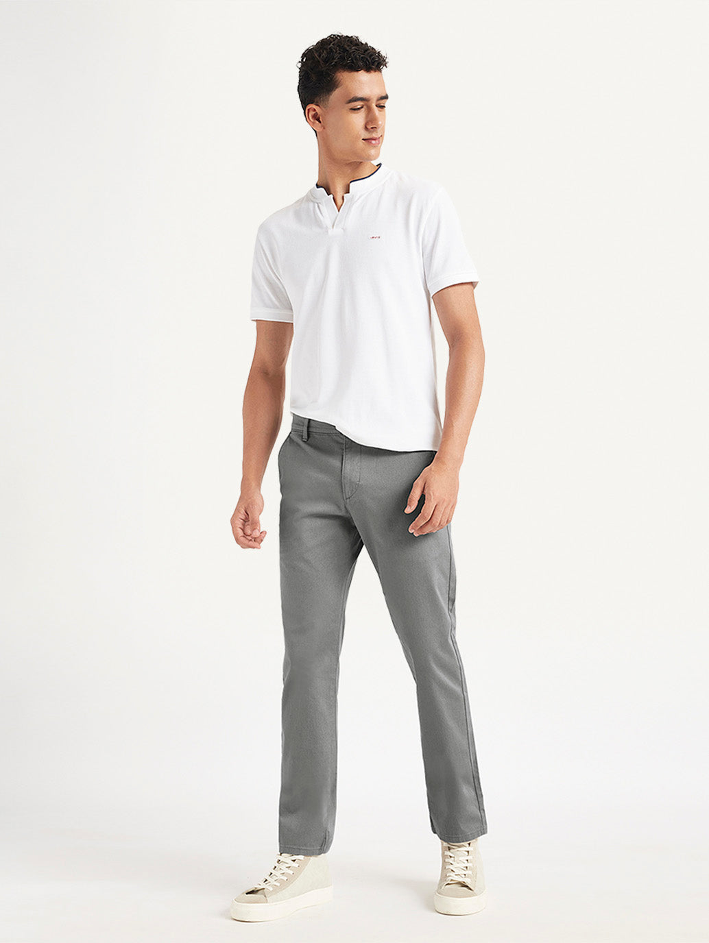 Men's Grey Slim Fit Chinos