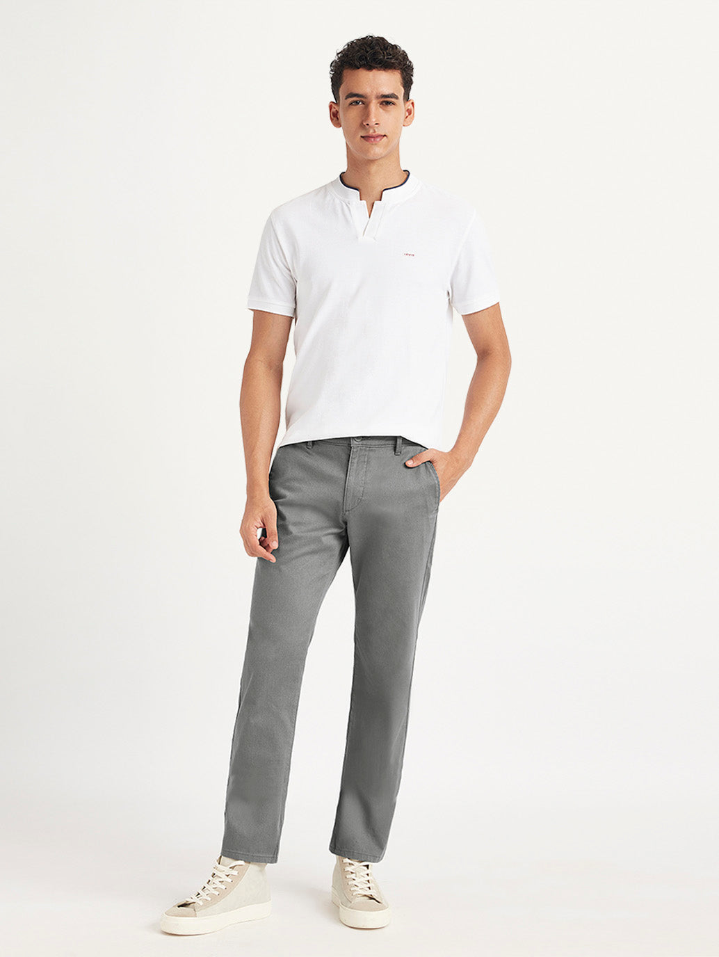 Men's Grey Slim Fit Chinos