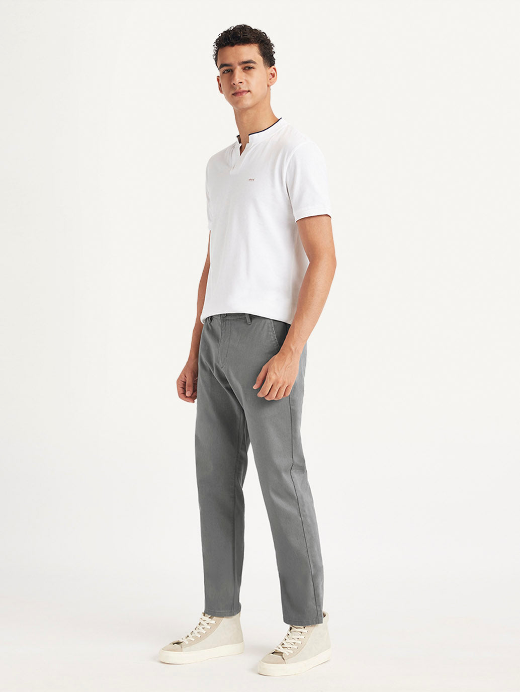 Men's Grey Slim Fit Chinos