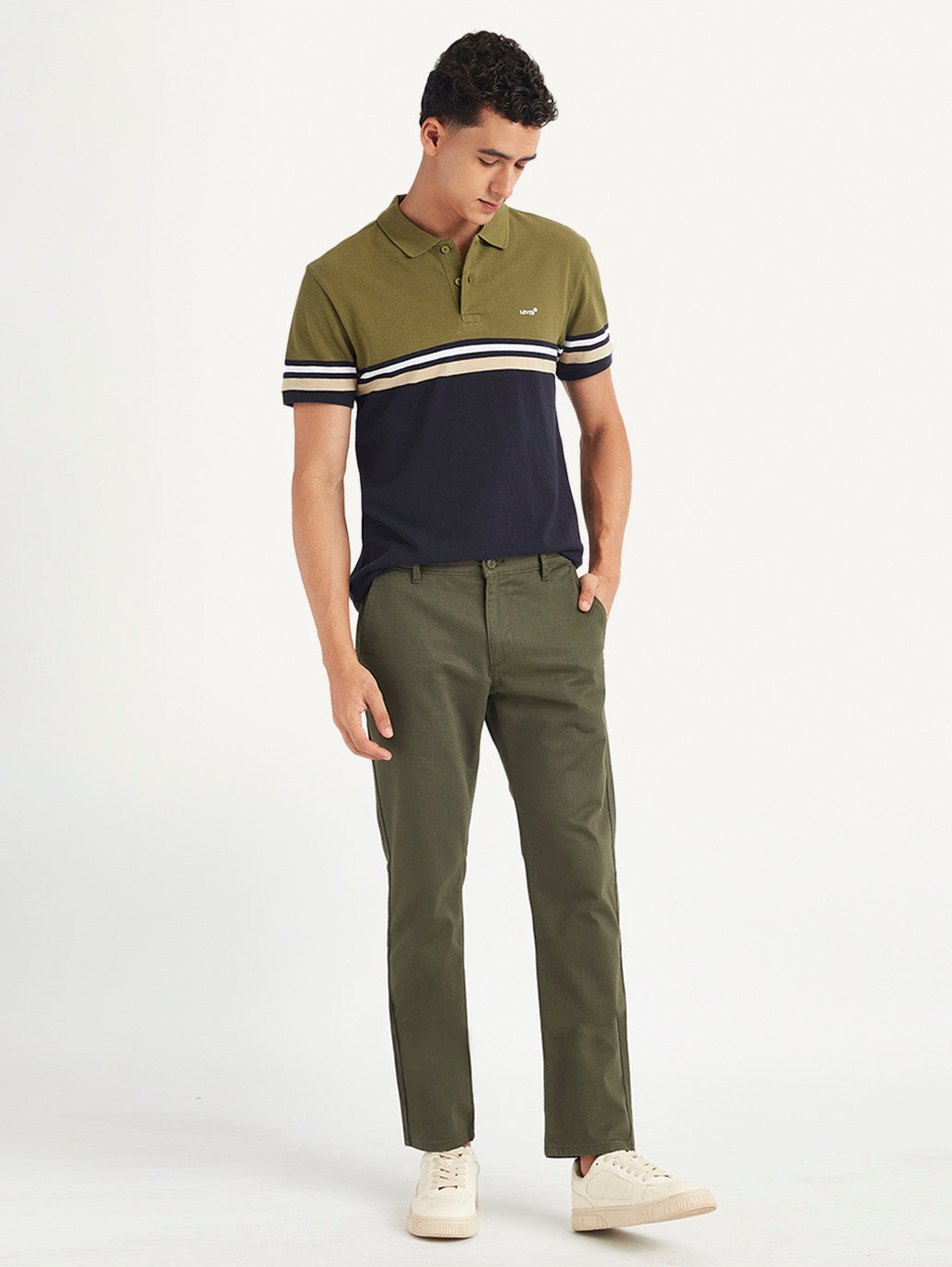 Men's Olive Slim Fit Chinos