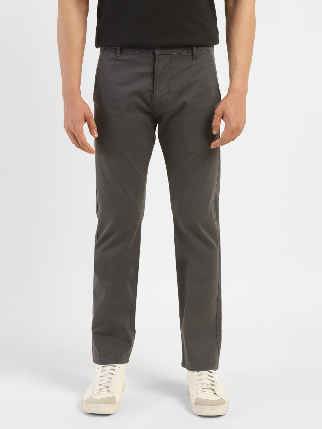 Men's Grey Slim Tapered Fit Chinos