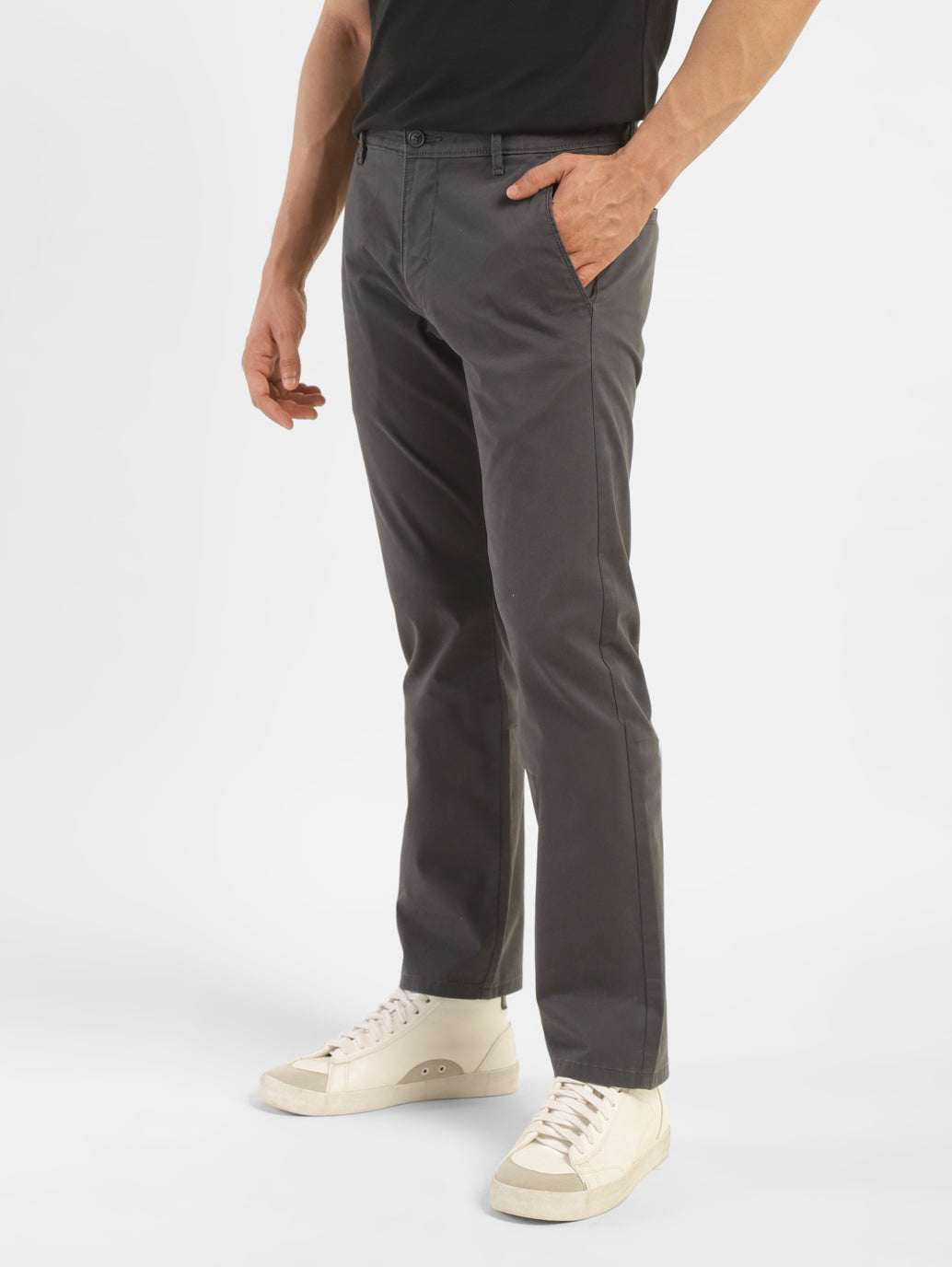 Men's Grey Slim Tapered Fit Chinos