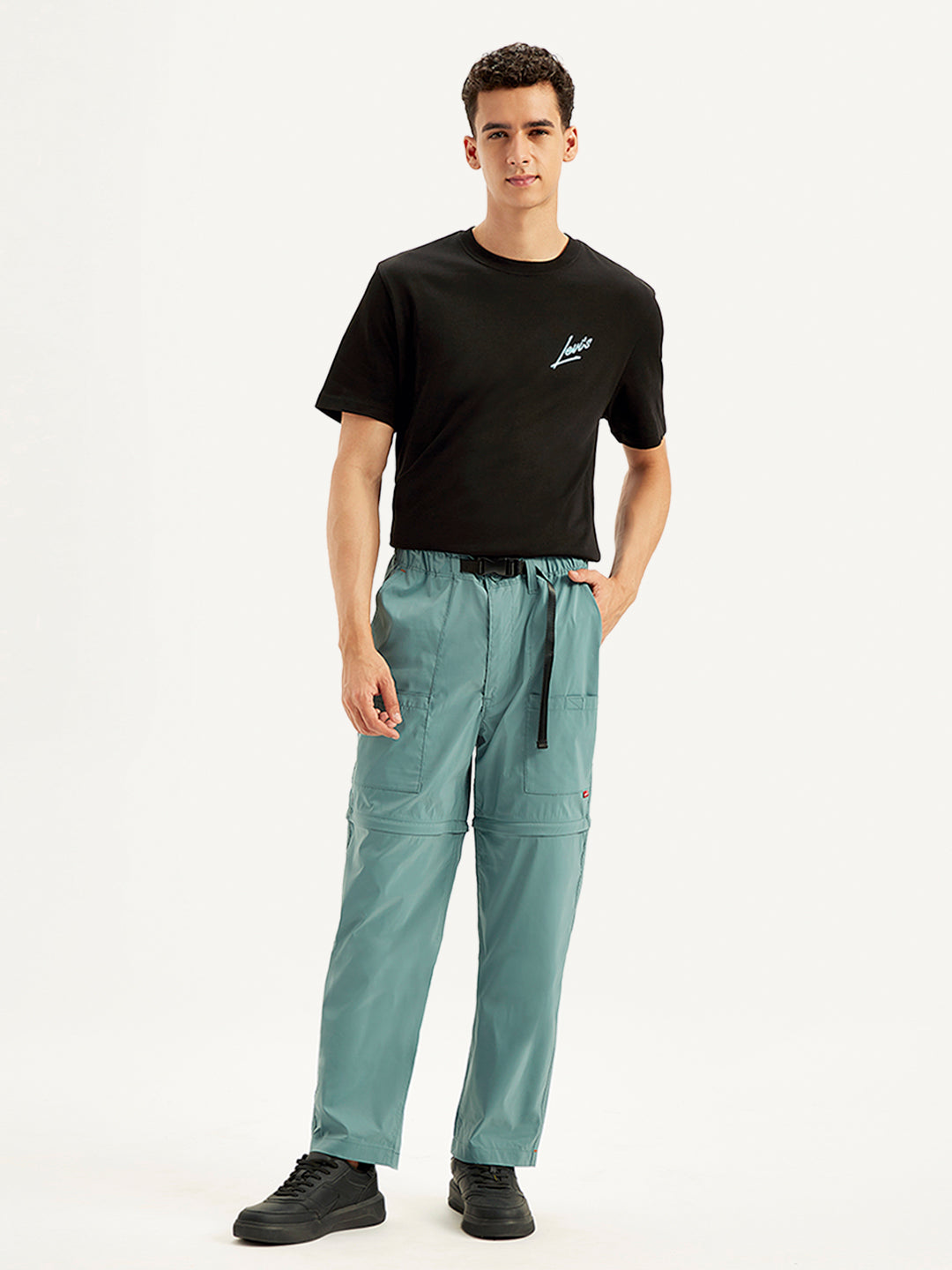 Men's Blue Cargo Fit Trousers