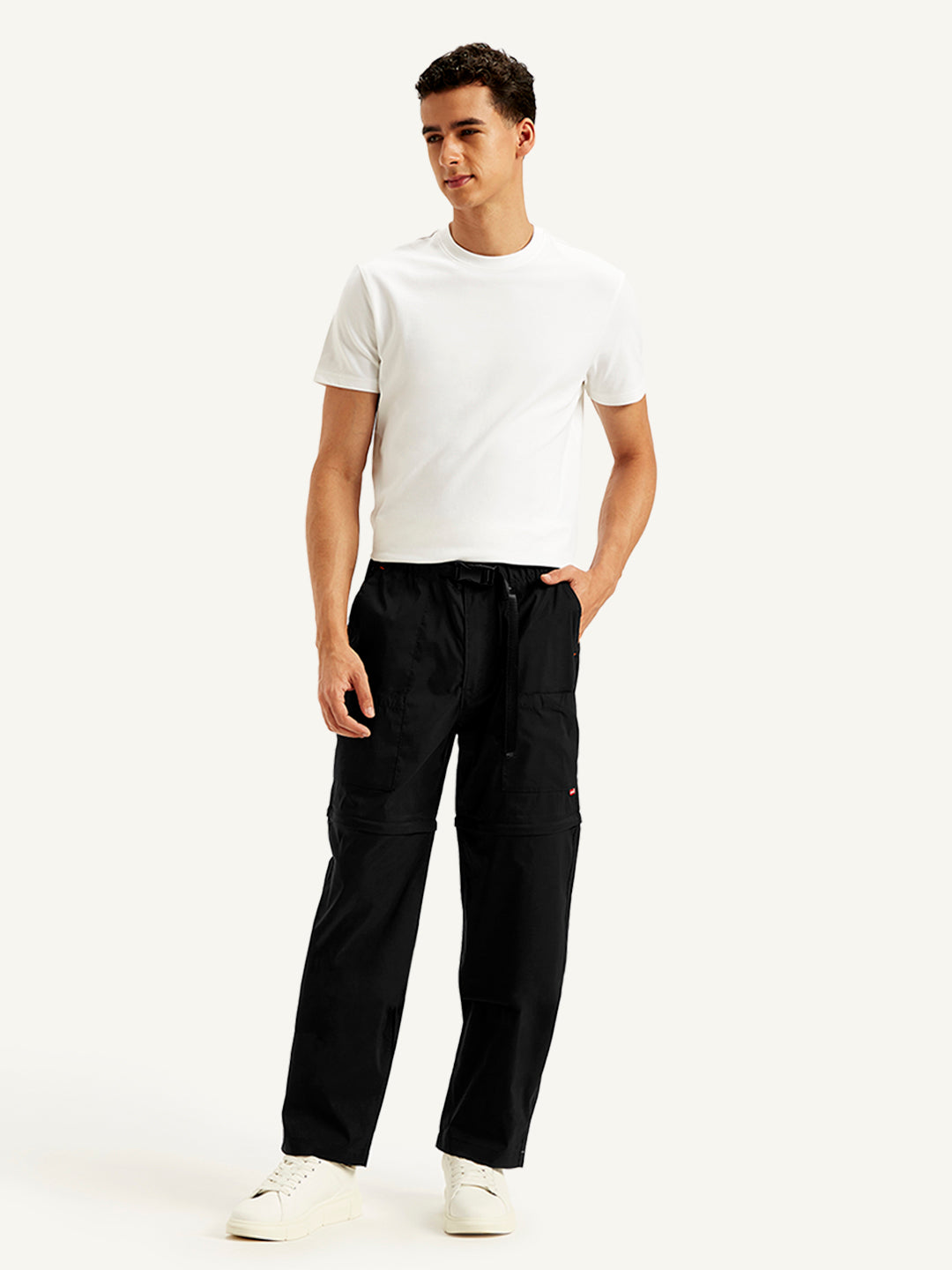 Men's Black Cargo Fit Trousers